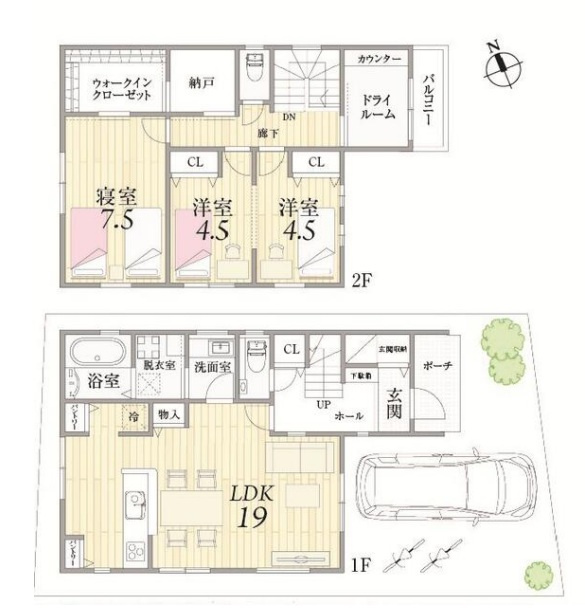 垂水区福田1丁目　新築戸建て　3SLDKの間取り