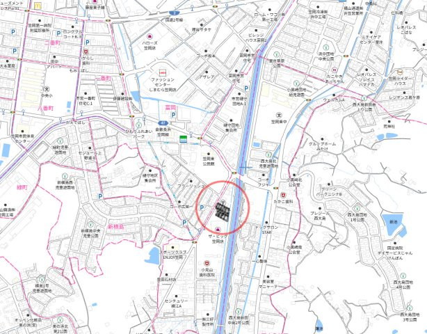 笠岡市入江　新築建売の地図