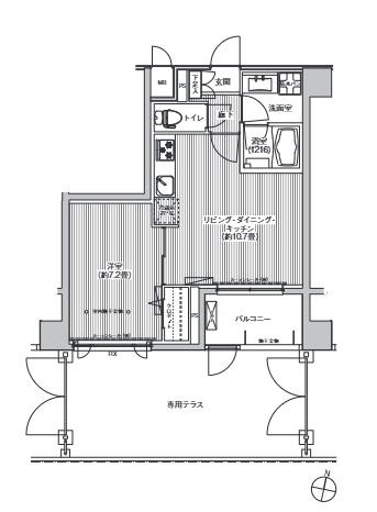 アンソレイエ飯田橋の間取り