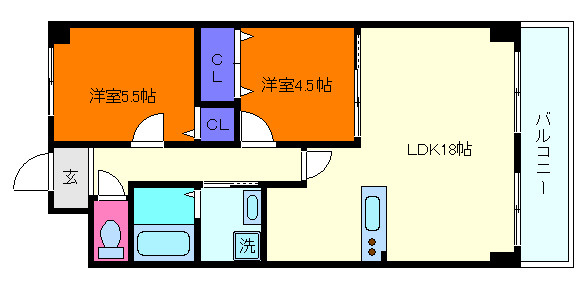 アルンハイム芦屋の間取り