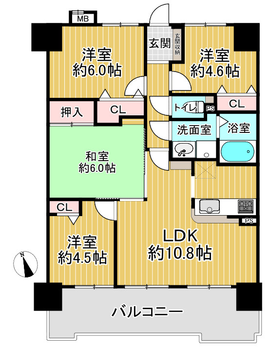 宝マンション野並南の間取り