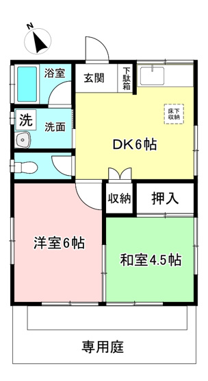 【間取り】 | 岩崎貸家 | 和室と洋室のある2DKタイプ☆小さなお子様がいるファミリーさんにも良いですね！何といっても全室二面採光なのが嬉しい♪