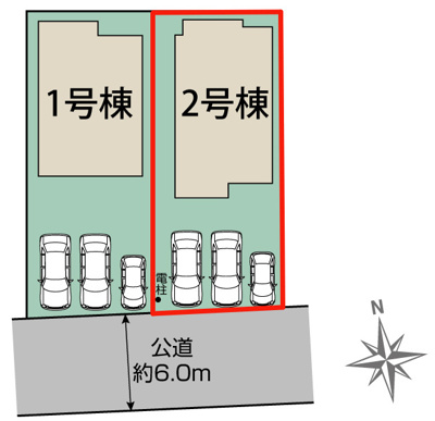 【区画図】 | Blooming　Garden　西中央3丁目　2号棟