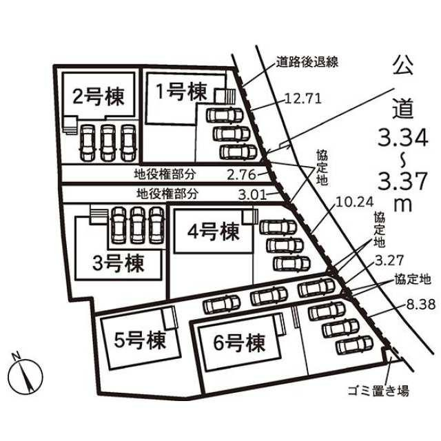 仲介手数料無料）江南市勝佐町西町　４号棟の区画図