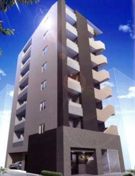 【外観パース】 | アランシア方南町 | 鉄筋コンクリート造のがっちりとした建物。
