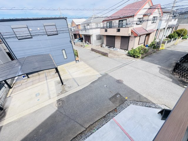 柏市常盤台新築戸建【柏第八小学校：10分】の展望|寝室前バルコニーより道路側眺望