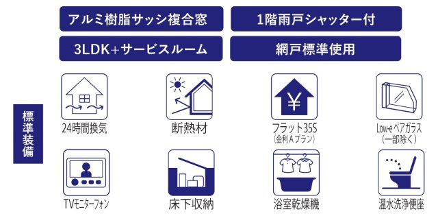 柏市常盤台新築戸建【柏第八小学校：10分】の構造・工法・仕様|設備一覧
