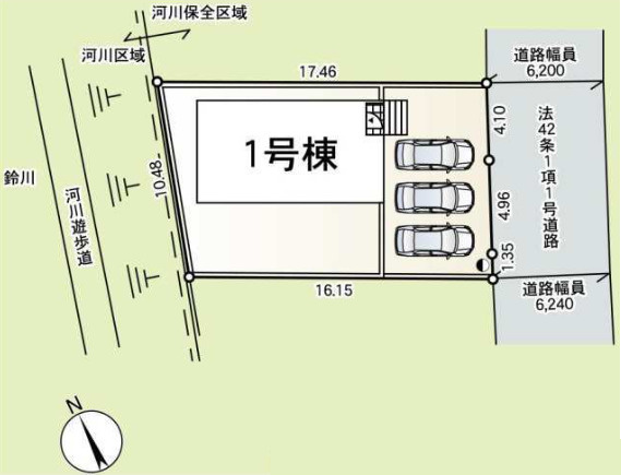 平塚市御殿4丁目第19　新築戸建　全1棟1号棟の区画図