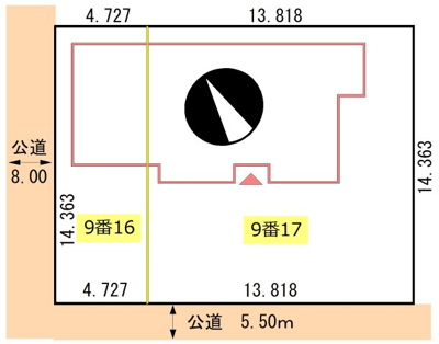 【区画図】 | 駒場町9番16、17売家