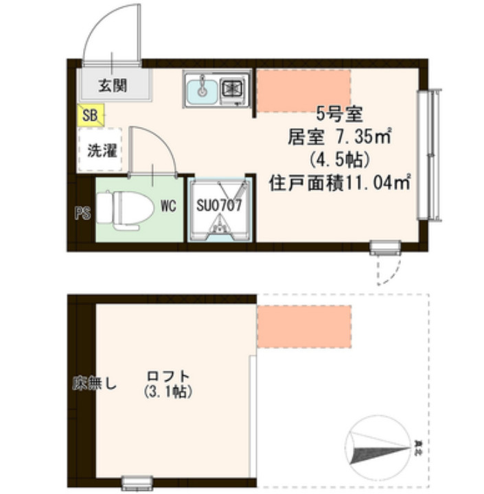豊島区長崎３丁目のアパートの間取り