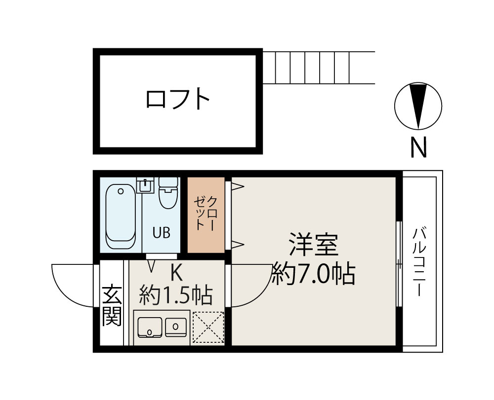 ソリッドリファイン玉川上水の間取り|2Fロフト有