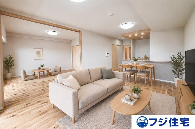 ディーレスティア堺・光明池の居間・リビング|LDK:バーチャルステージング画像（AI合成）です。合成された家具等は販売価格に含まれません。