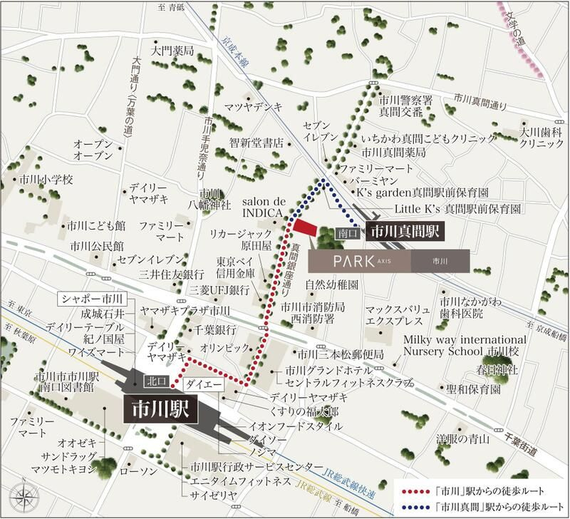 パークアクシス市川 の地図