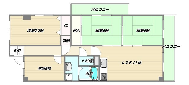 大阪市淀川区西宮原２丁目の賃貸マンションの間取り