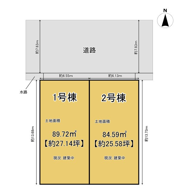 長岡京市城の里の区画図|全2区画の分譲地です。
