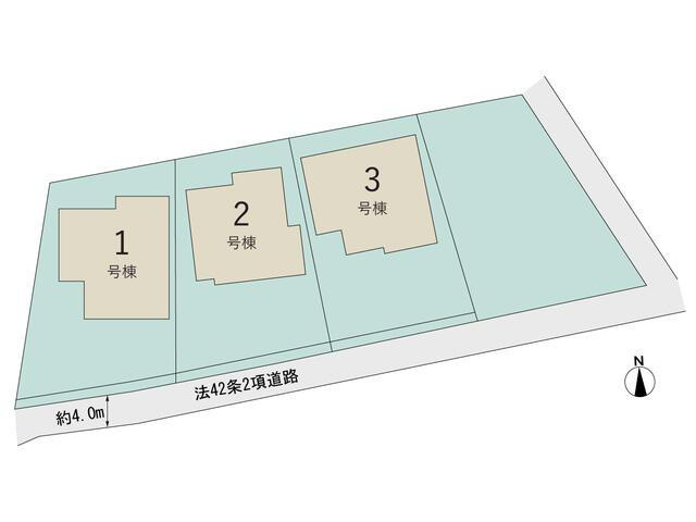 新築戸建て・仲介手数料無料）江南市東野町新田３棟　1号棟の区画図