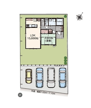 新築　桐生市相生町5丁目の区画図|全1区画の物件です。土地約62坪。