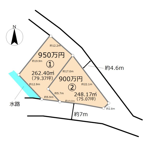 東松山市上野本字今藤②　土地75坪の土地図