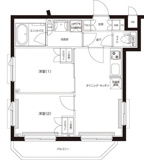 【間取り】 | ルーブル蓮根弐番館 | 間取りです。