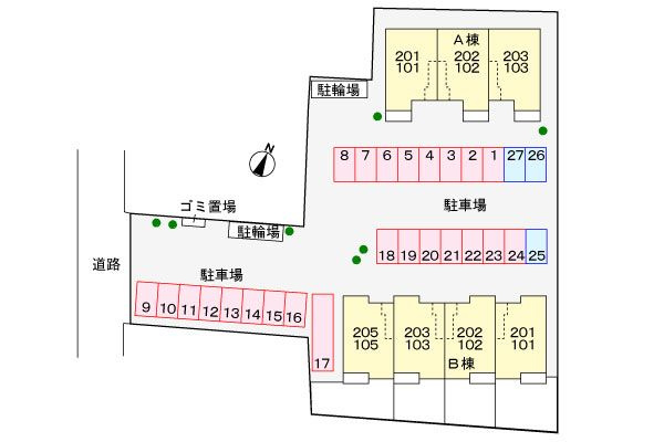 シェモアＢの駐車場