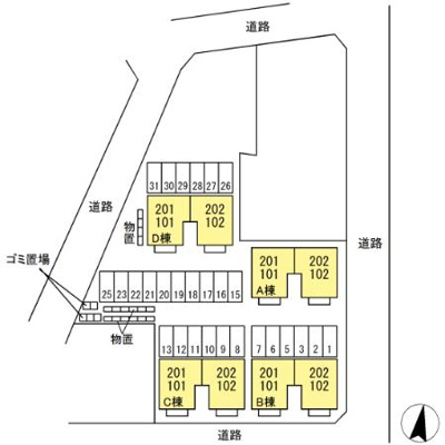 【区画図】 | パークタウンナリタB