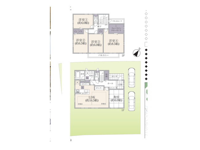【間取り】 | 堀之内中古戸建 | 5つの居室とゆとりあるLDKを備えた5LDKの中古戸建。大家族や二世帯居住にも対応できる余裕の間取りです。生活時間の異なるご家族にも配慮した動線で、それぞれの暮らし方に柔軟に対応します。