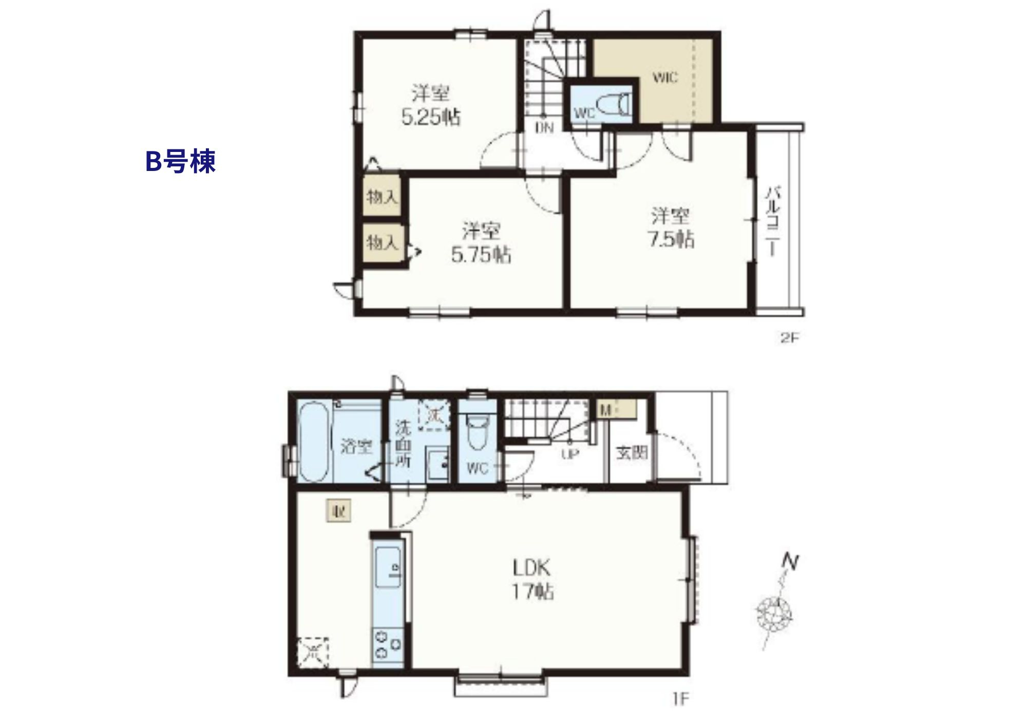 福生熊川の間取り|【B号棟】3LDK+WIC