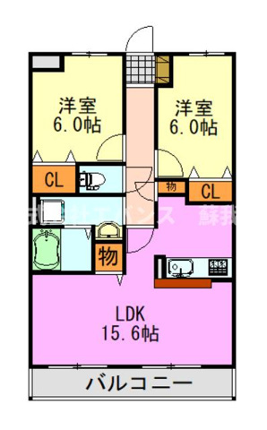 【間取り】 | ゼファーシャンティオン蘇我弐番館