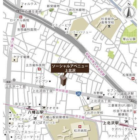 【地図】ソーシャルアベニュー上北沢