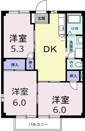 【間取り】 | ニューシティ愛生B