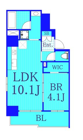 イエリ川崎の間取り|1LDKの使いやすい間取りです。