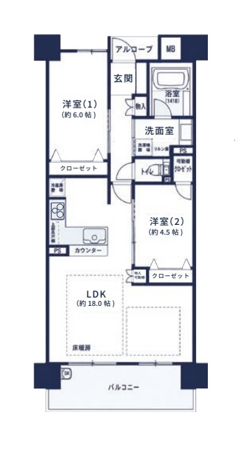 プレサンスグラン福島の間取り