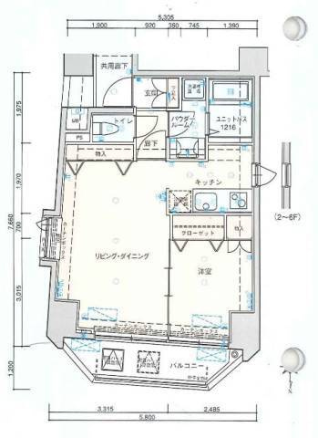バージュアル新御徒町の間取り