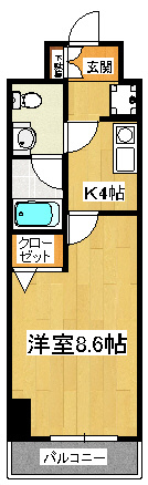 ミェーレ船橋の間取り|この間取りの反転タイプになります。
