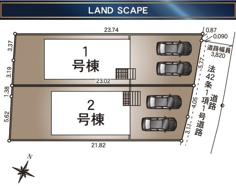 秋田市牛島西第8の区画図