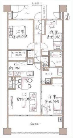 ヴィルヌーブ東戸塚プレジールの間取り
