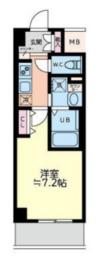 【間取り】 | ヴェールシャルマン戸塚Ⅱ | 一人暮らしにぴったりの１Ｋの間取りです！