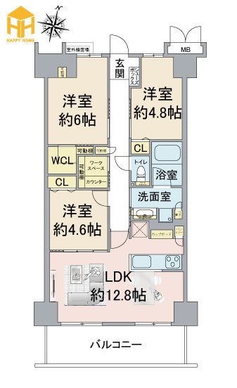 ソシエ北大阪壱期棟の間取り|※現況と図面が異なる場合現況を優先いたします。