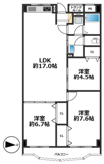【間取り】 | ローレルハイツ神戸2号棟
