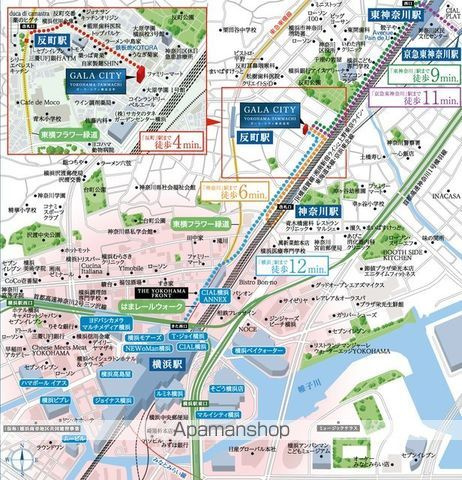 横浜市神奈川区反町１丁目の賃貸マンションの周辺