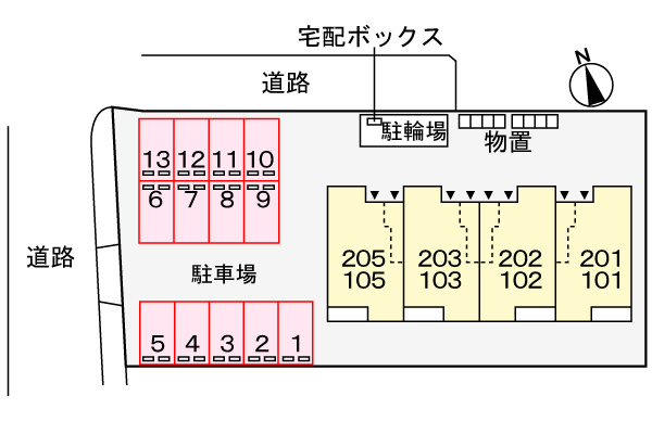 リバージュの駐車場