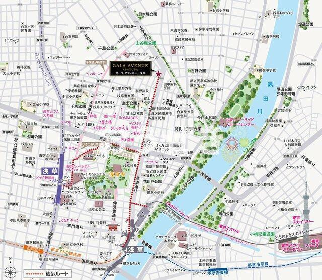 ガーラ・アヴェニュー浅草の地図