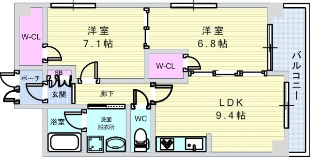 LACASA南桜塚の間取り