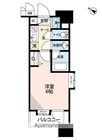 グランド・ガーラ横濱元町５０１号室の間取り