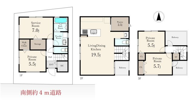 北区赤羽西4丁目 限定1棟の間取り|家の中心でもあるLDKは19.5帖の開放感
多面開口の明るく快適な空間です
生活に+αのゆとりを演出する多面バルコニー