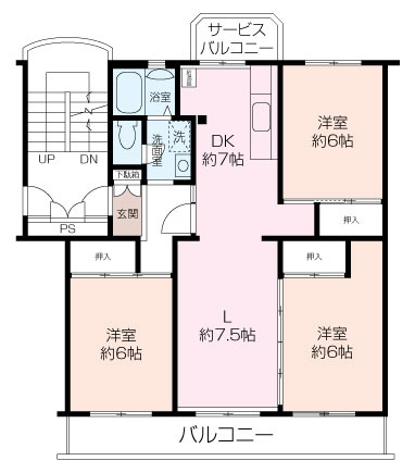 湘南長沢グリーンハイツ6-3の画像