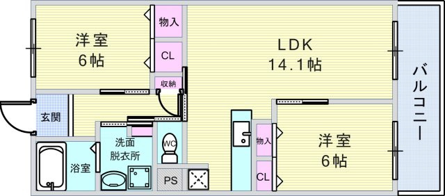 メゾンユートピアＡＲＡＫＩの間取り