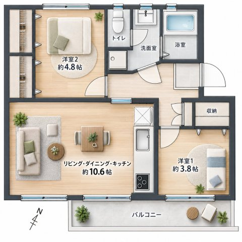 【間取り】 | 麻生台団地24号棟　ペット飼育可/柿生駅16分