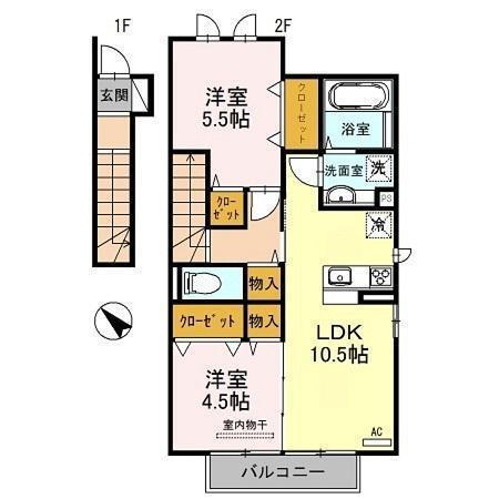 サンセール加佐　B棟の間取り