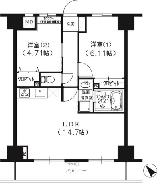 Ｓ－ＦＯＲＴ船橋塚田の間取り